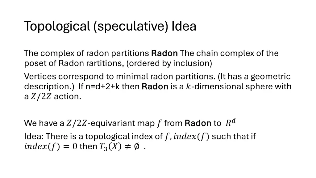 topological speculative idea