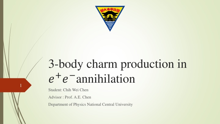 3 body charm production in annihilation student
