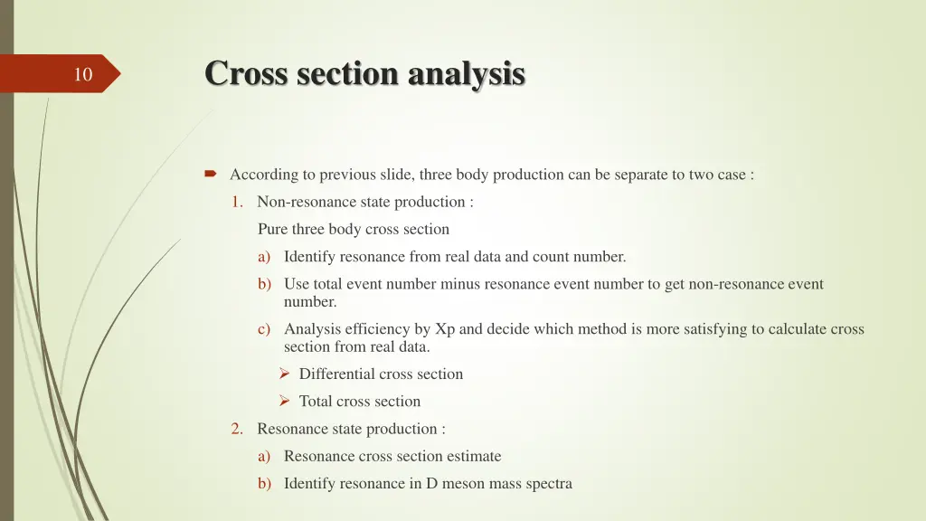 cross section analysis
