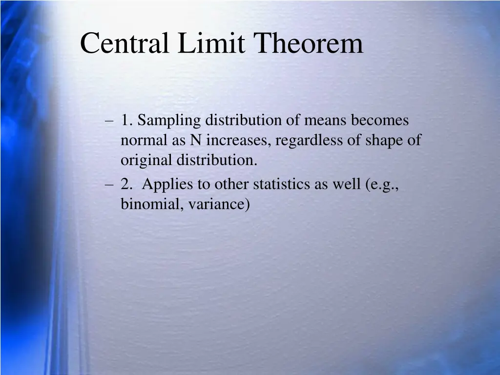 central limit theorem