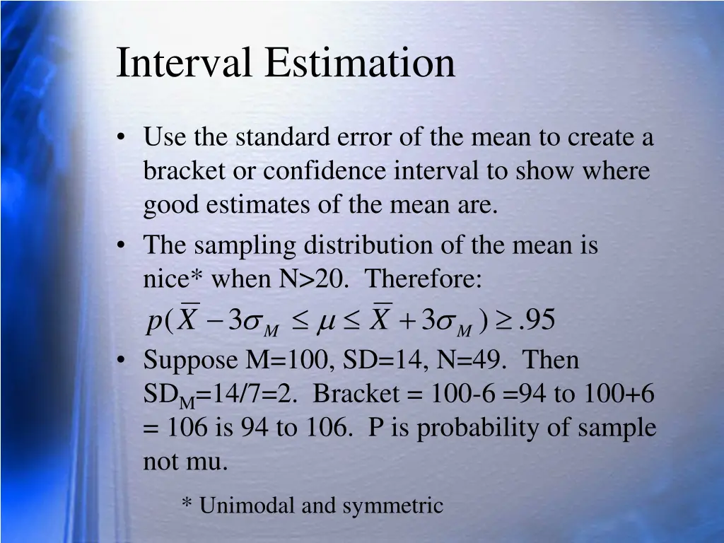 interval estimation