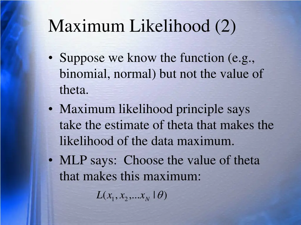 maximum likelihood 2