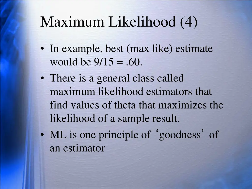 maximum likelihood 4
