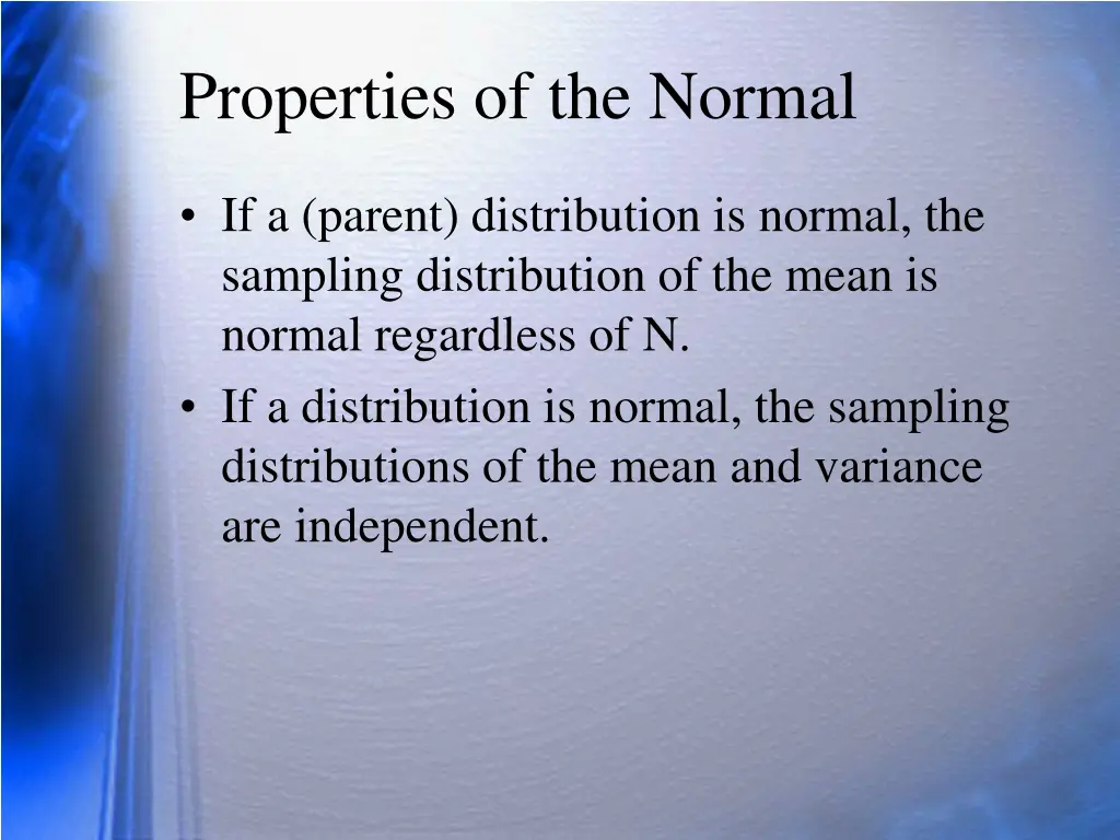 properties of the normal