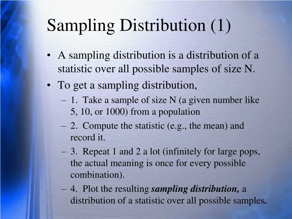sampling distribution 1