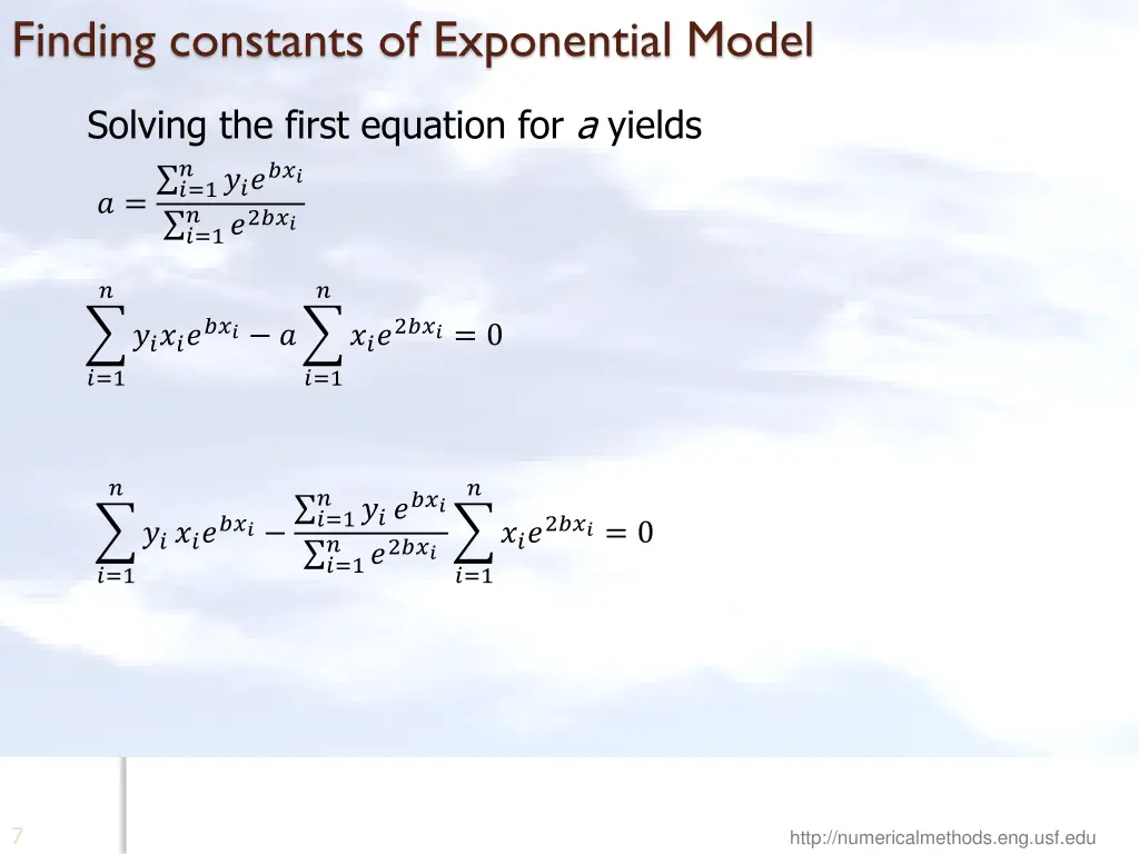finding constants of exponential model 2