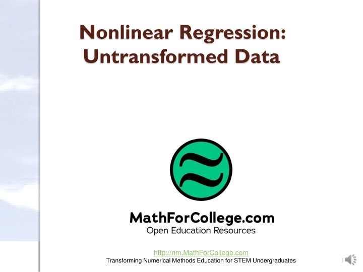 nonlinear regression untransformed data