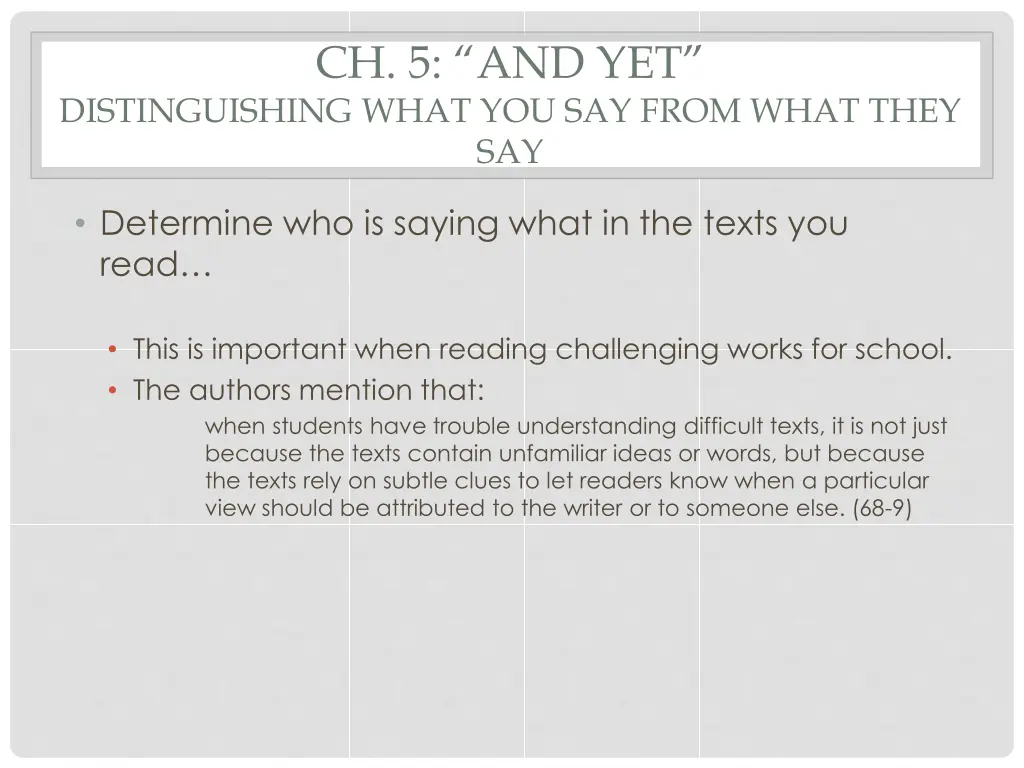 ch 5 and yet