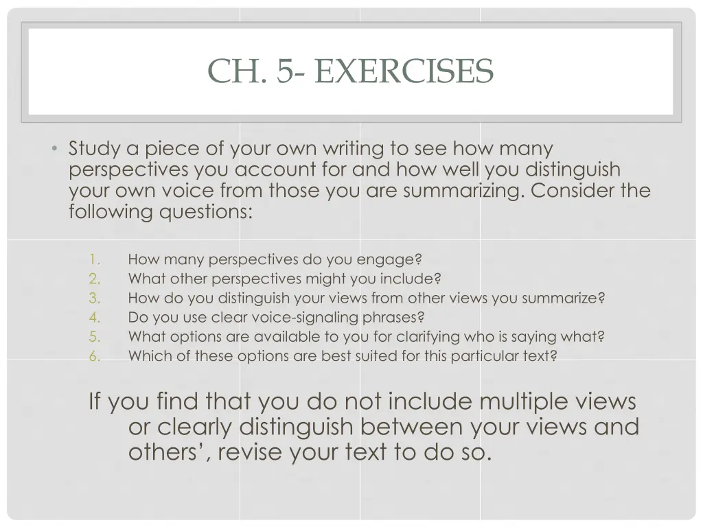 ch 5 exercises