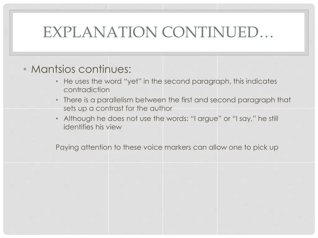 explanation continued