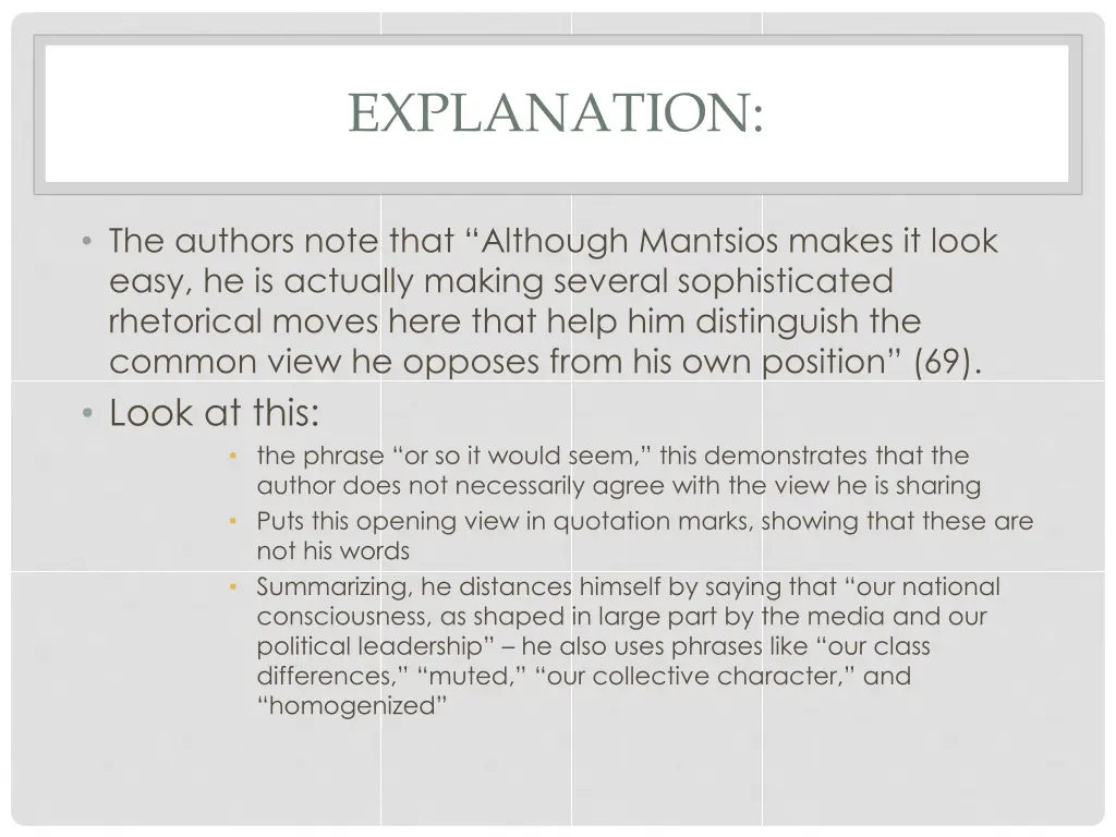 explanation