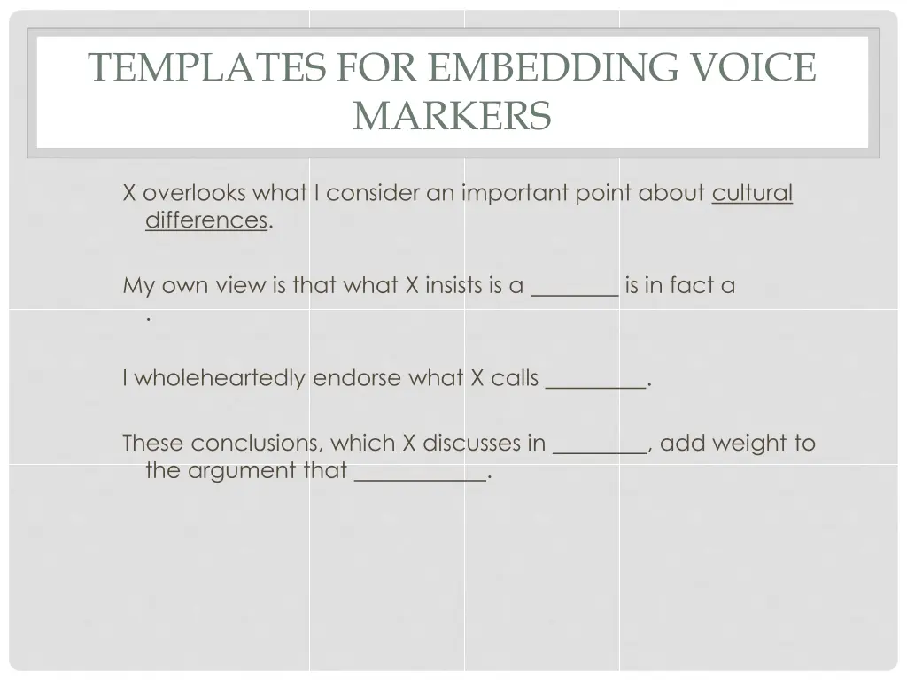 templates for embedding voice markers
