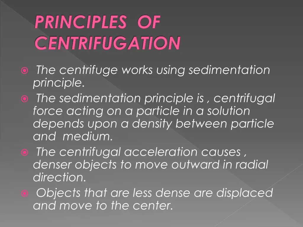 principles of centrifugation