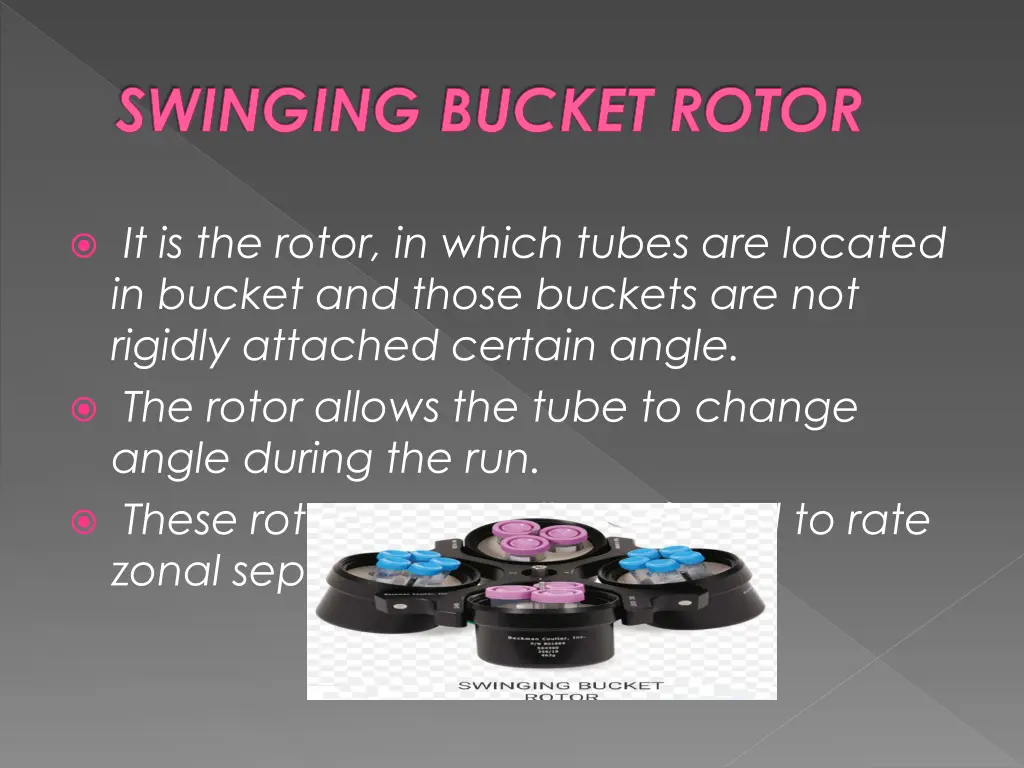 swinging bucket rotor