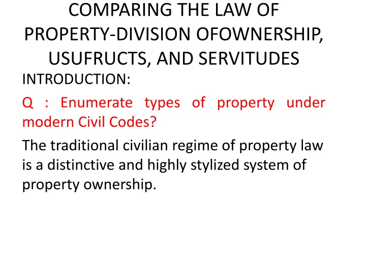 comparing the law of property division