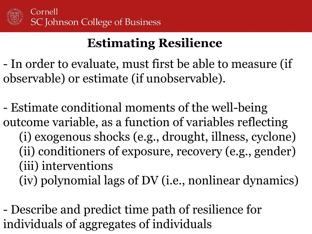estimating resilience