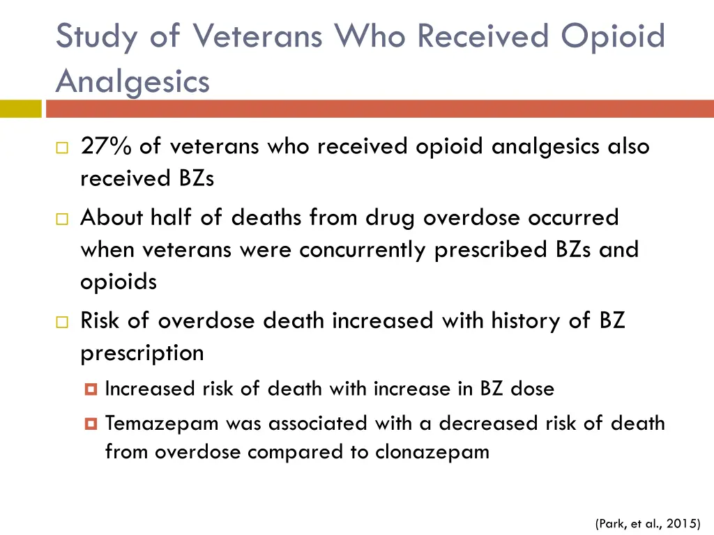 study of veterans who received opioid analgesics