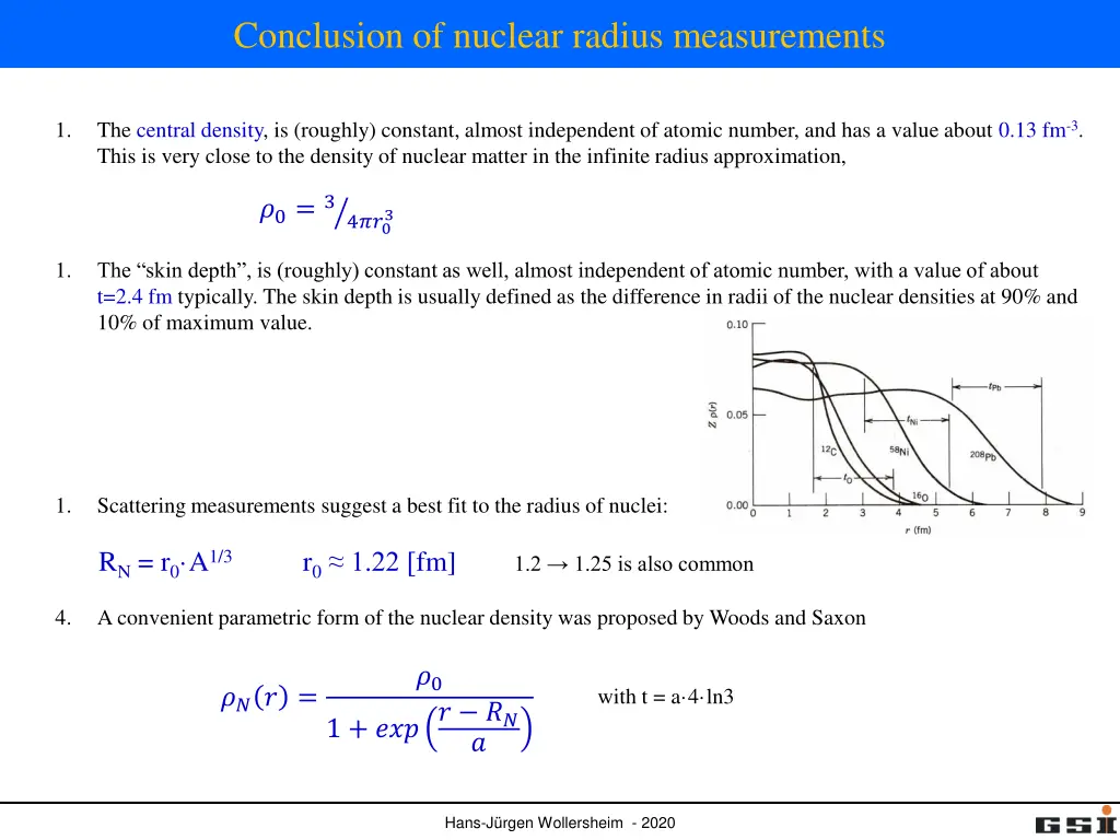 conclusion of nuclear radius measurements