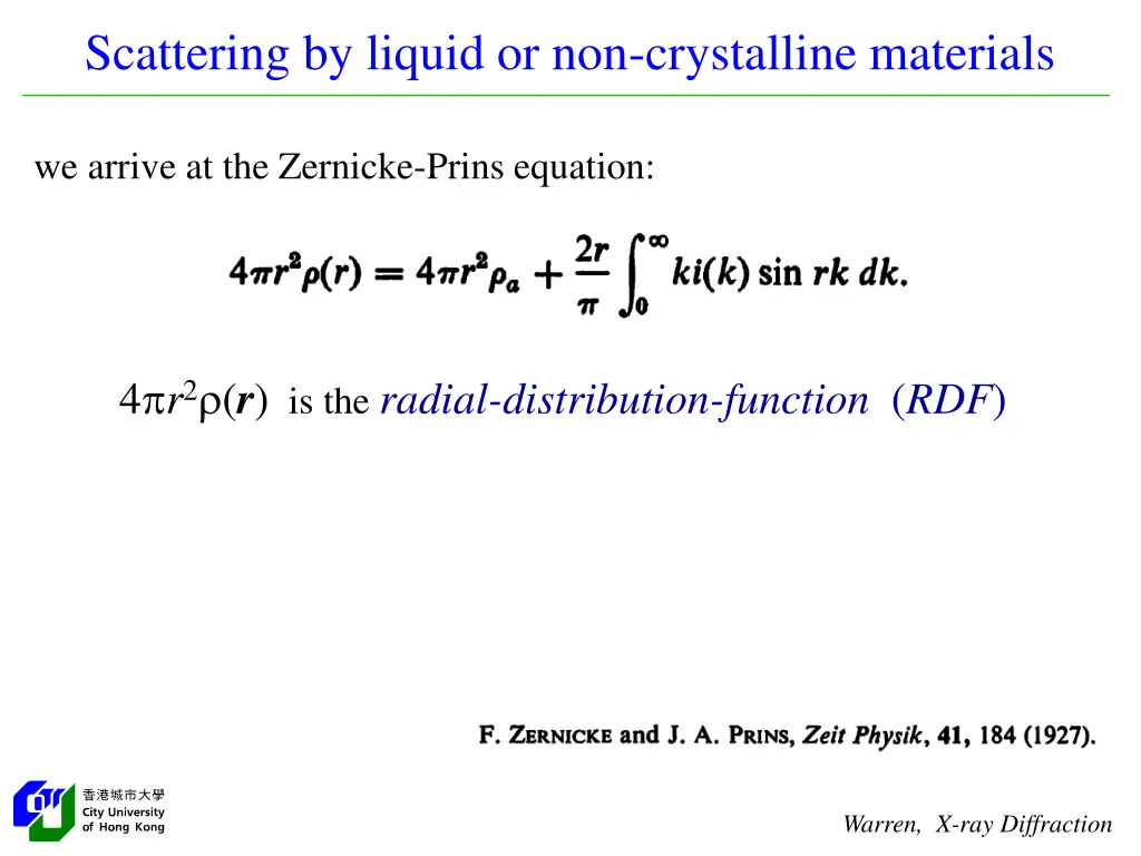 scattering by liquid or non crystalline materials 11