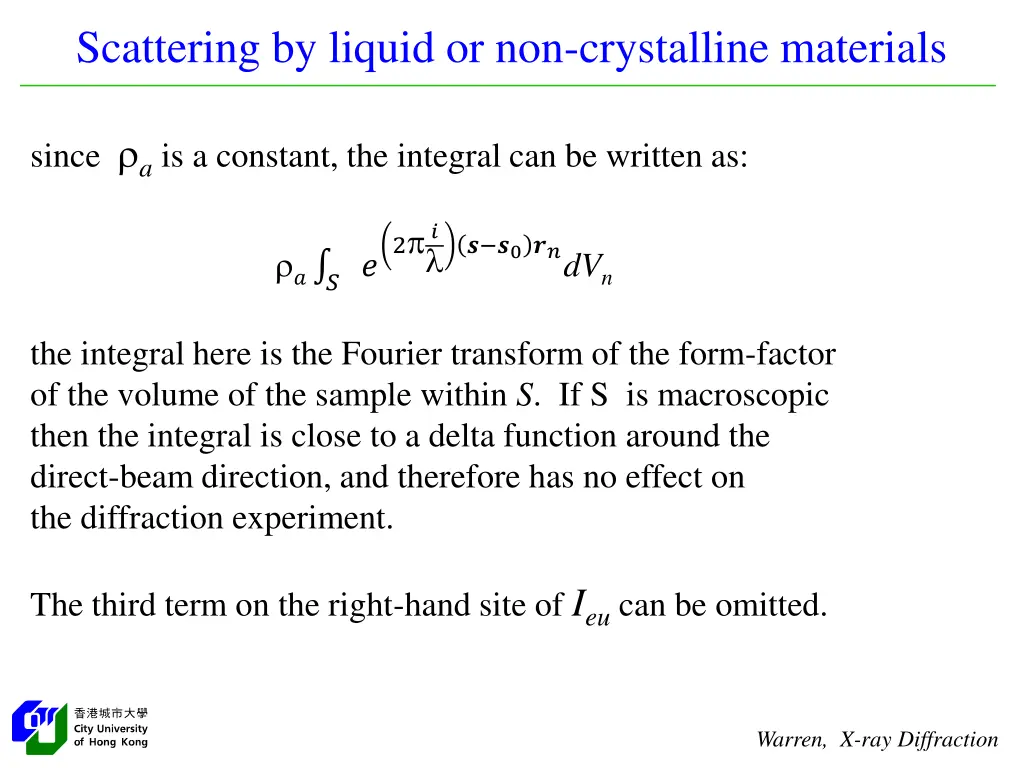 scattering by liquid or non crystalline materials 8