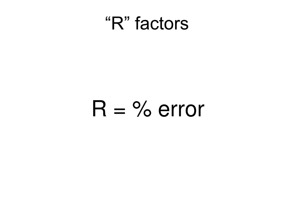 r factors