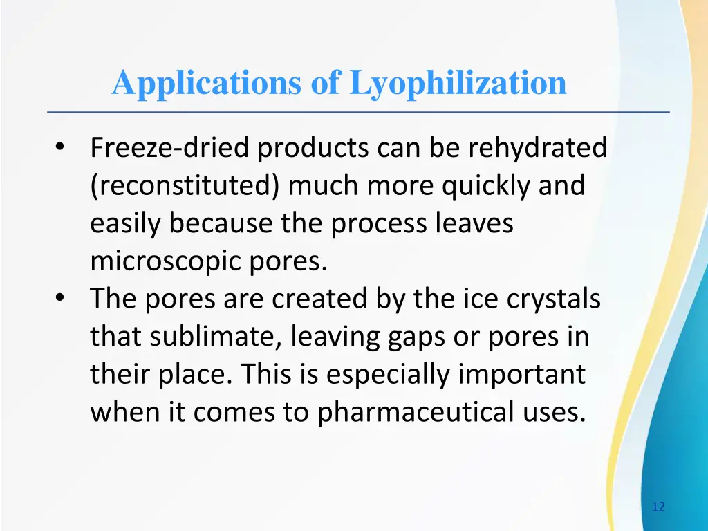 applications of lyophilization 2