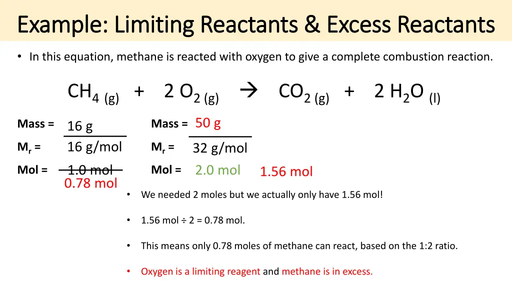 example limiting reactants excess reactants