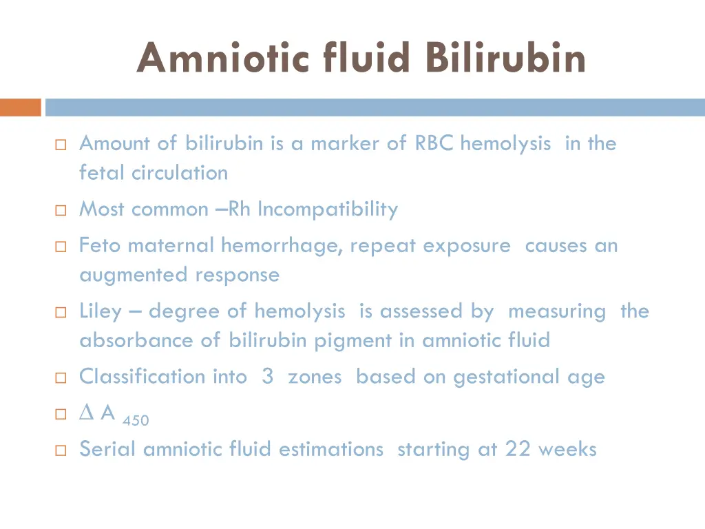 amniotic fluid bilirubin