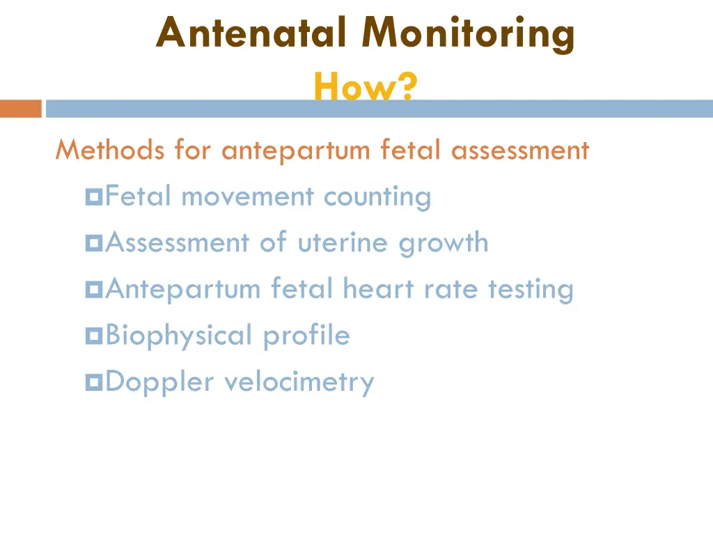 antenatal monitoring how
