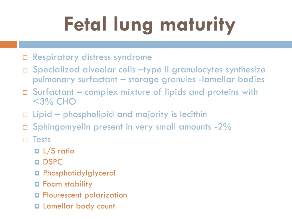 fetal lung maturity