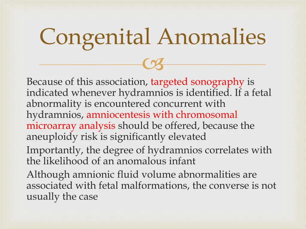 congenital anomalies