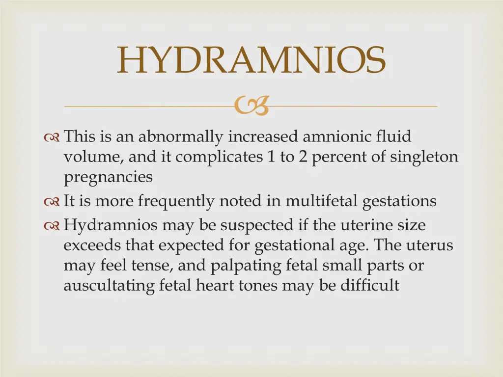 hydramnios