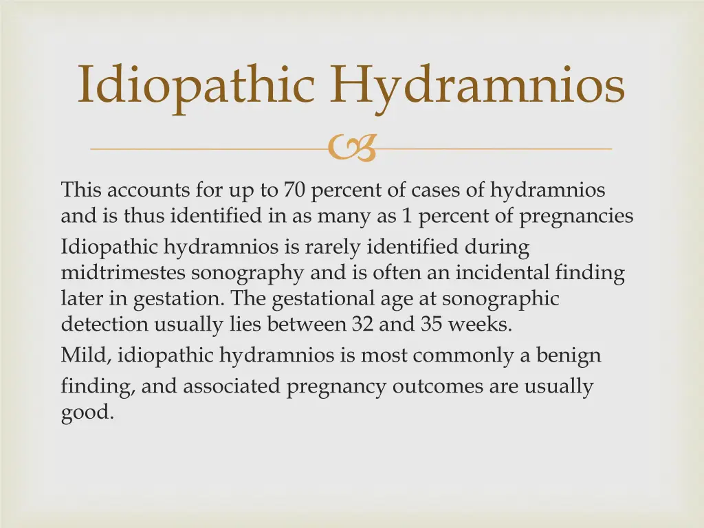 idiopathic hydramnios