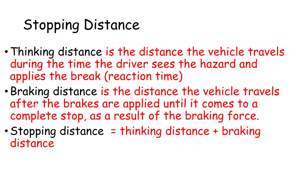 stopping distance