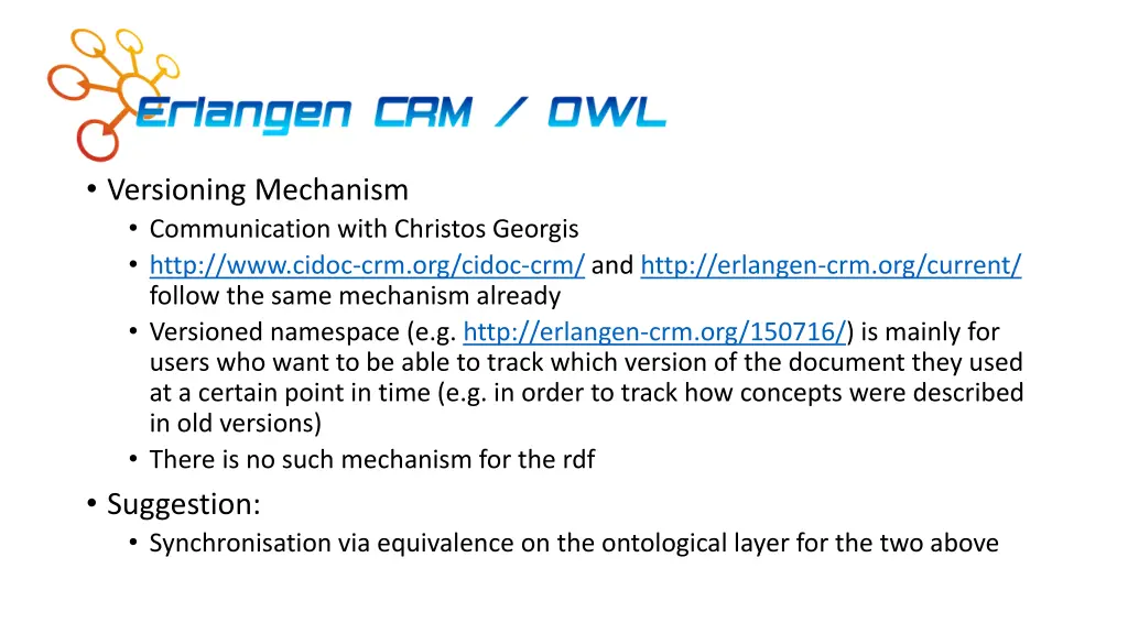 versioning mechanism communication with christos