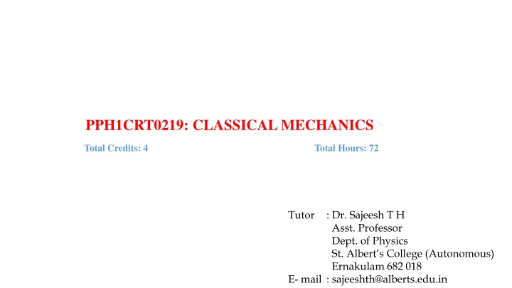 pph1crt0219 classical mechanics