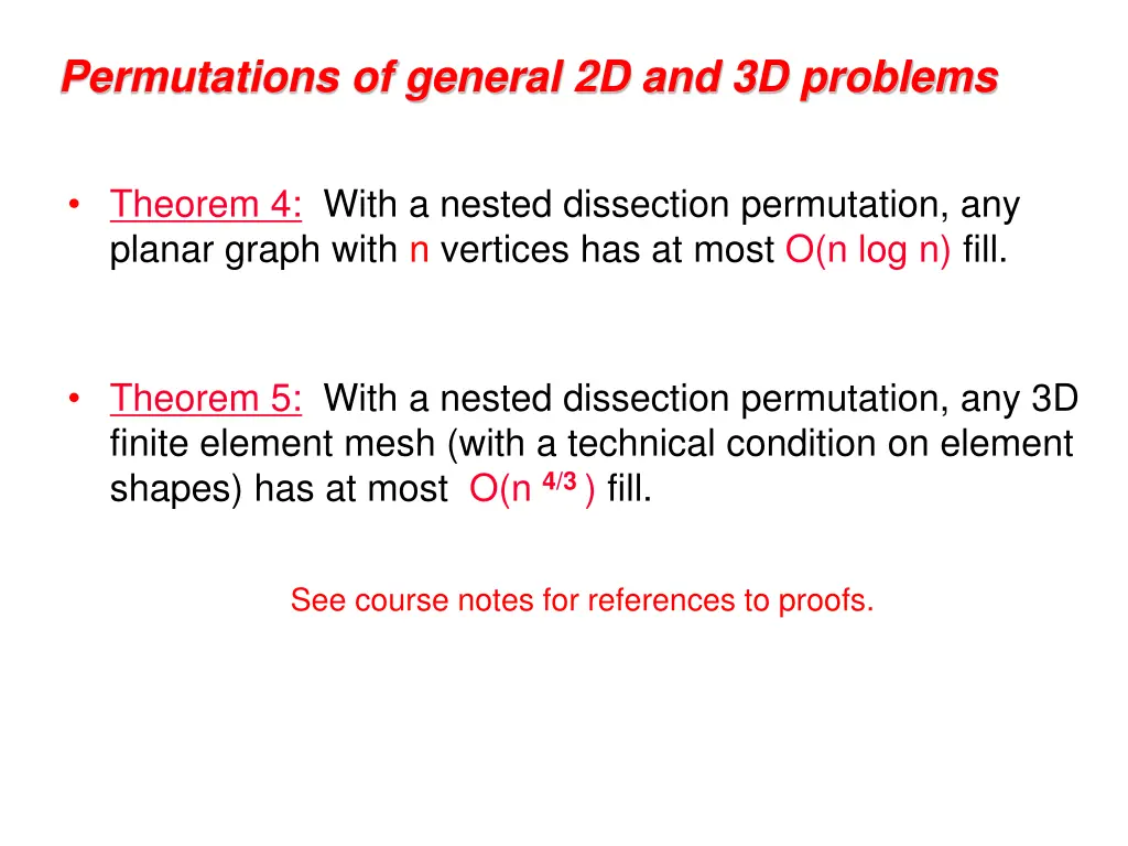 permutations of general 2d and 3d problems