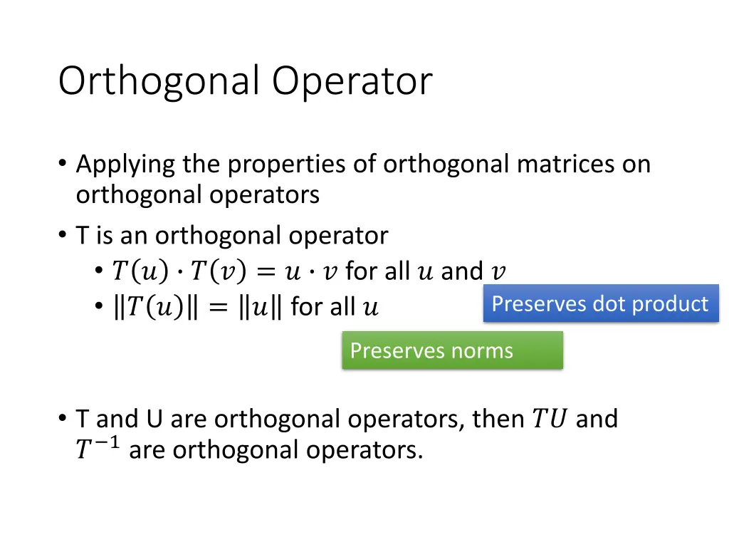 orthogonal operator