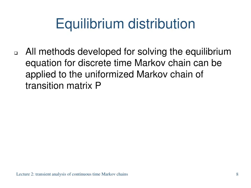 equilibrium distribution