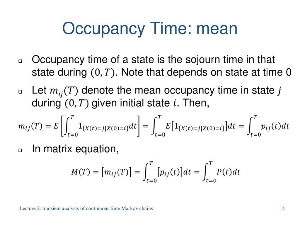 occupancy time mean