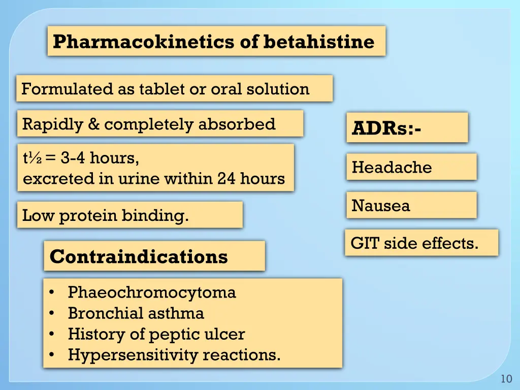 pharmacokinetics of betahistine