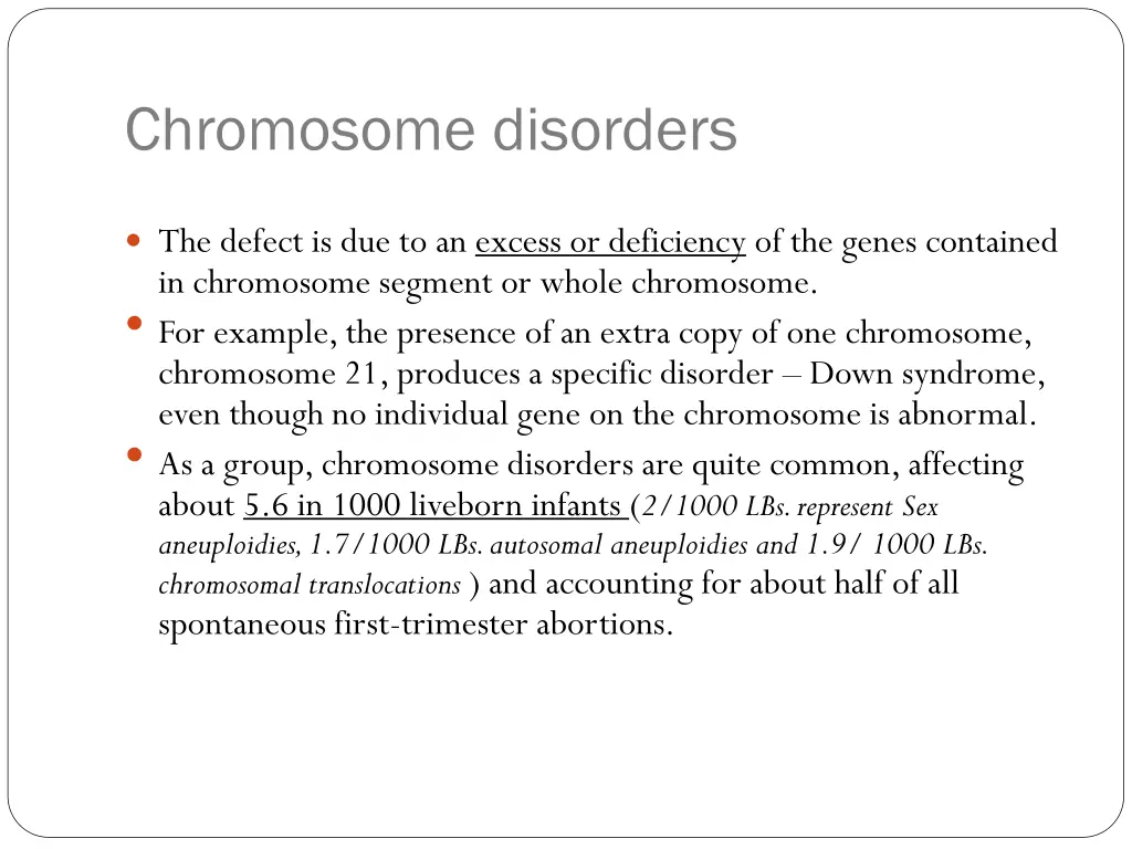 chromosome disorders