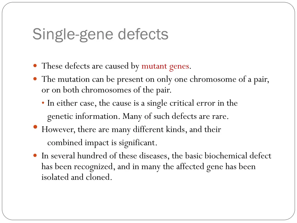 single gene defects