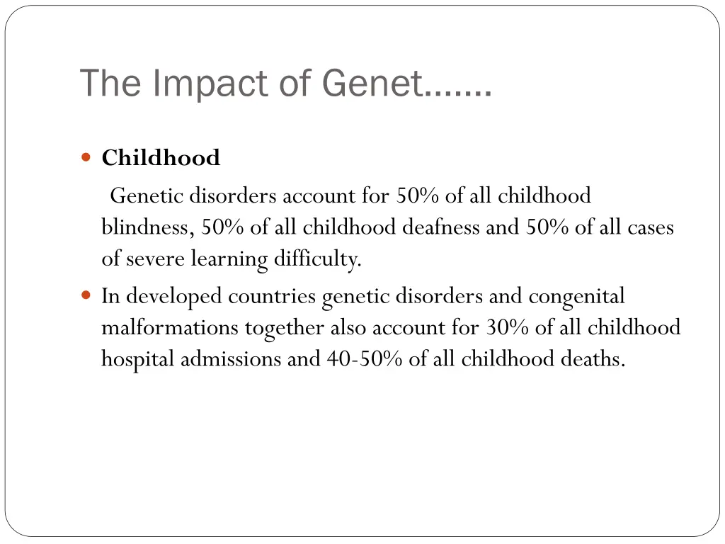 the impact of genet 1