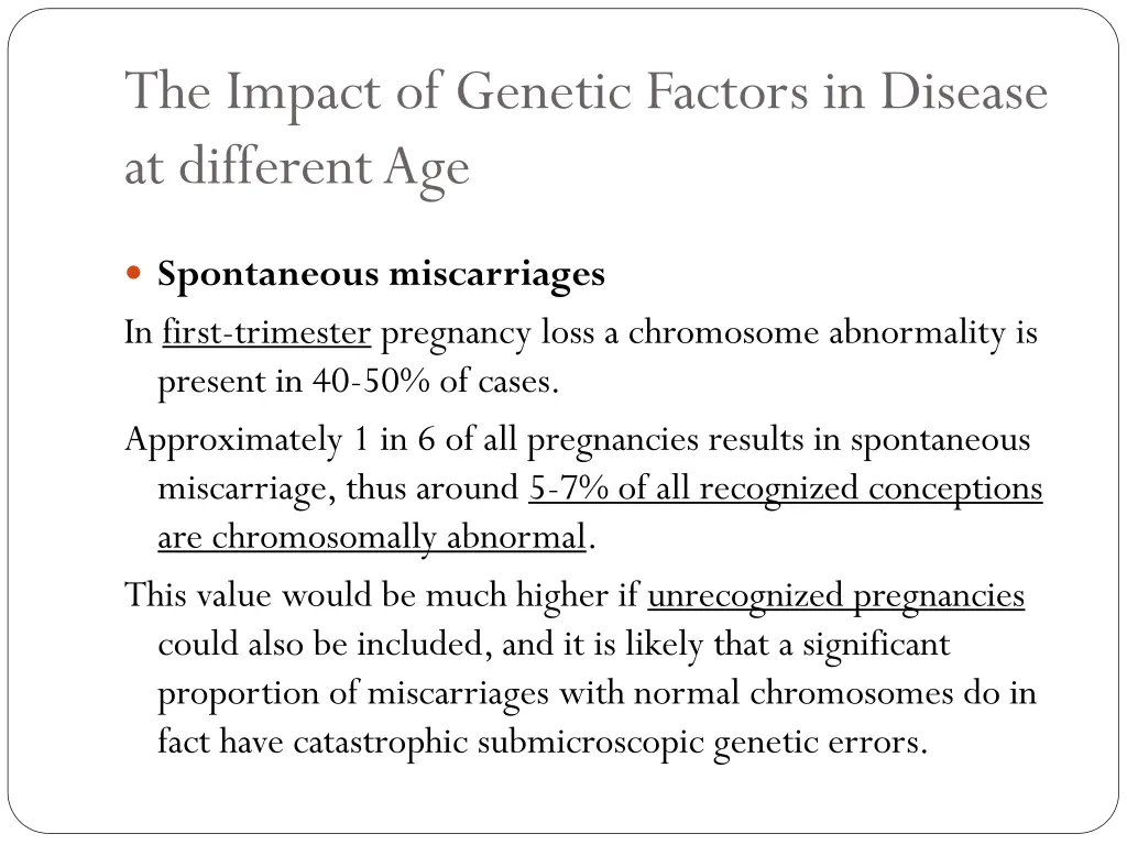 the impact of genetic factors in disease