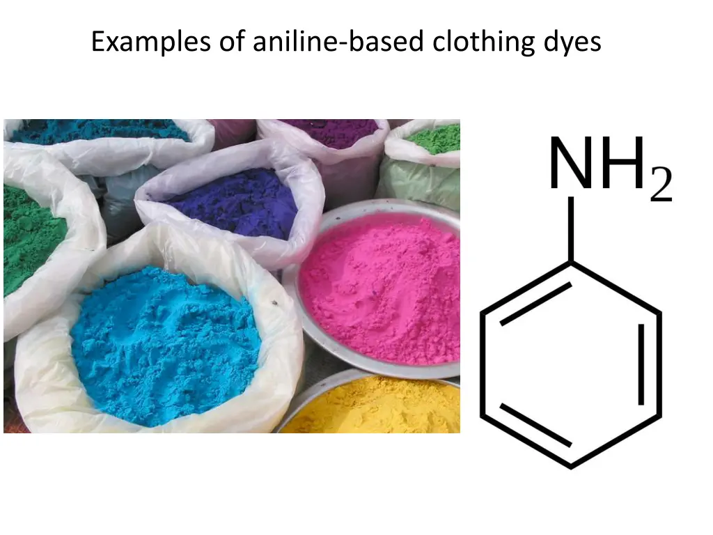 examples of aniline based clothing dyes