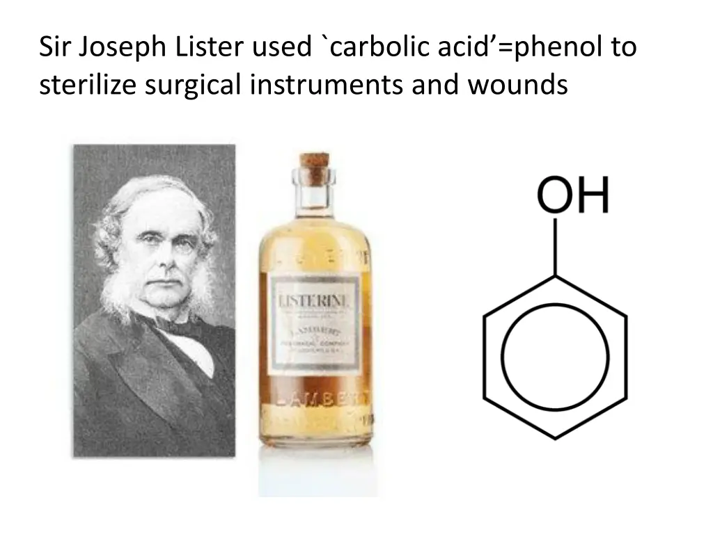 sir joseph lister used carbolic acid phenol