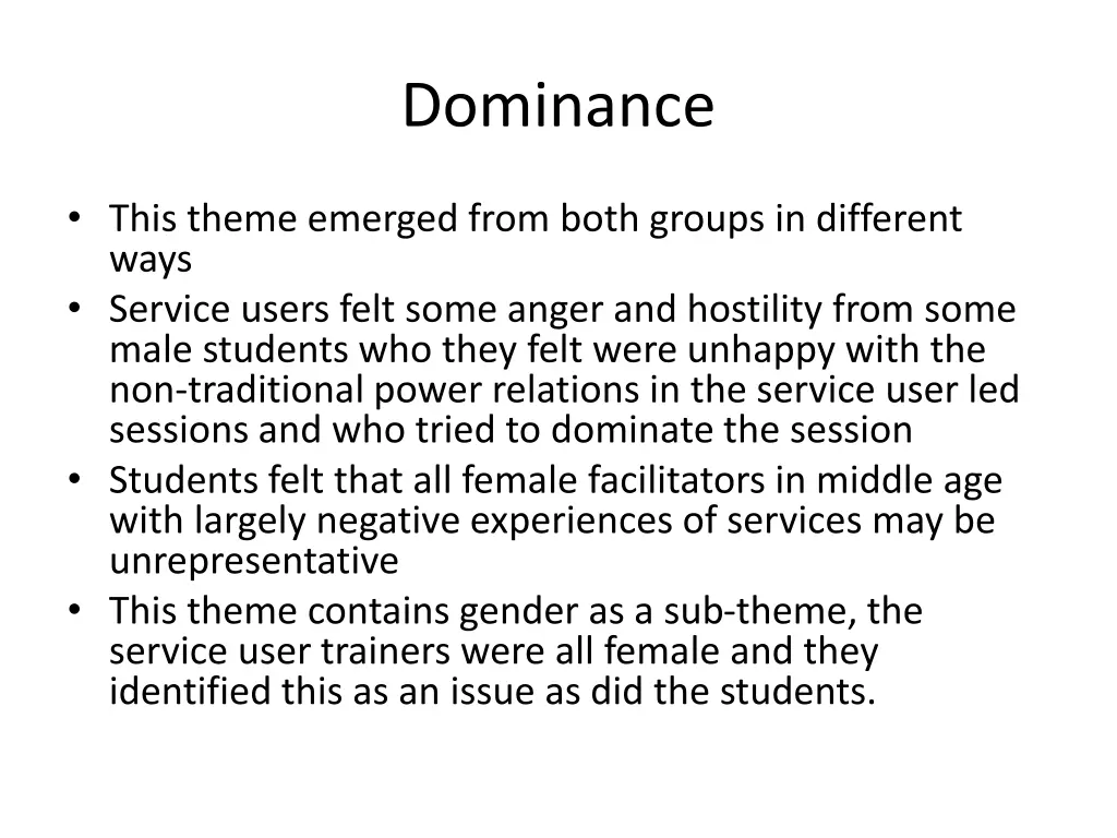 dominance