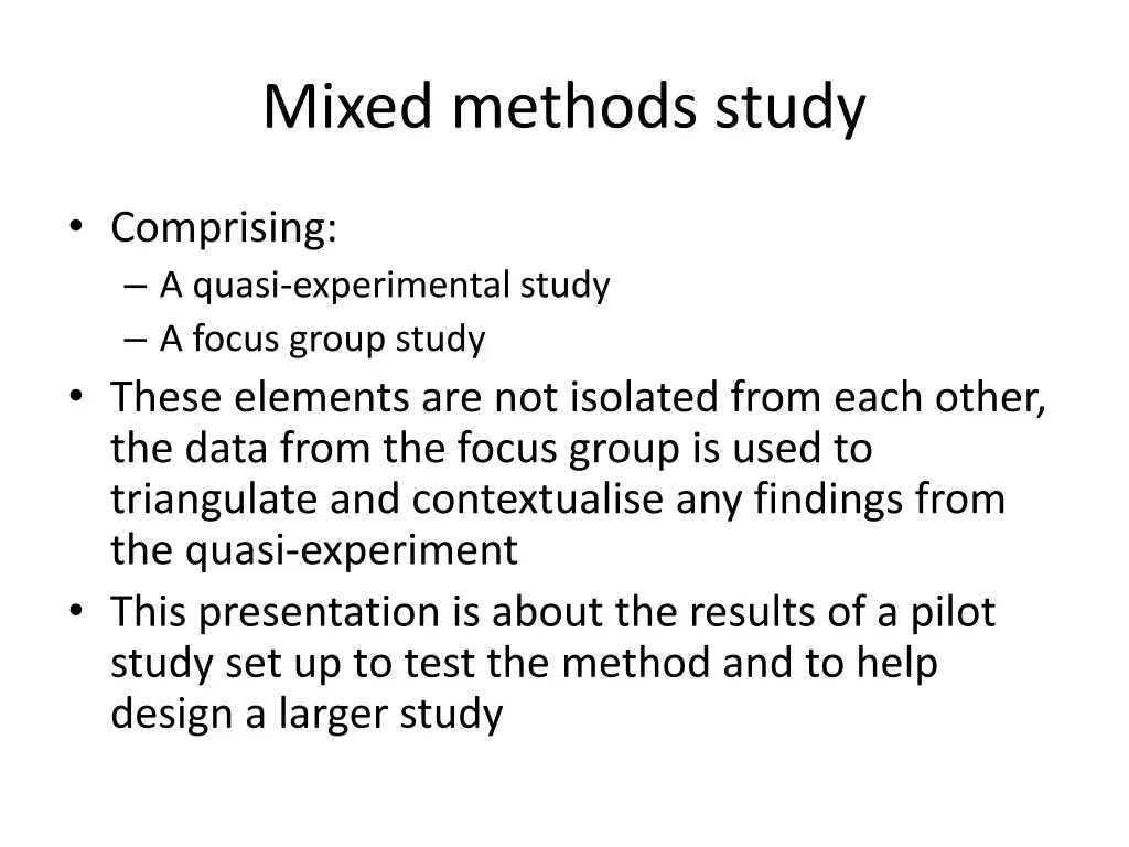 mixed methods study