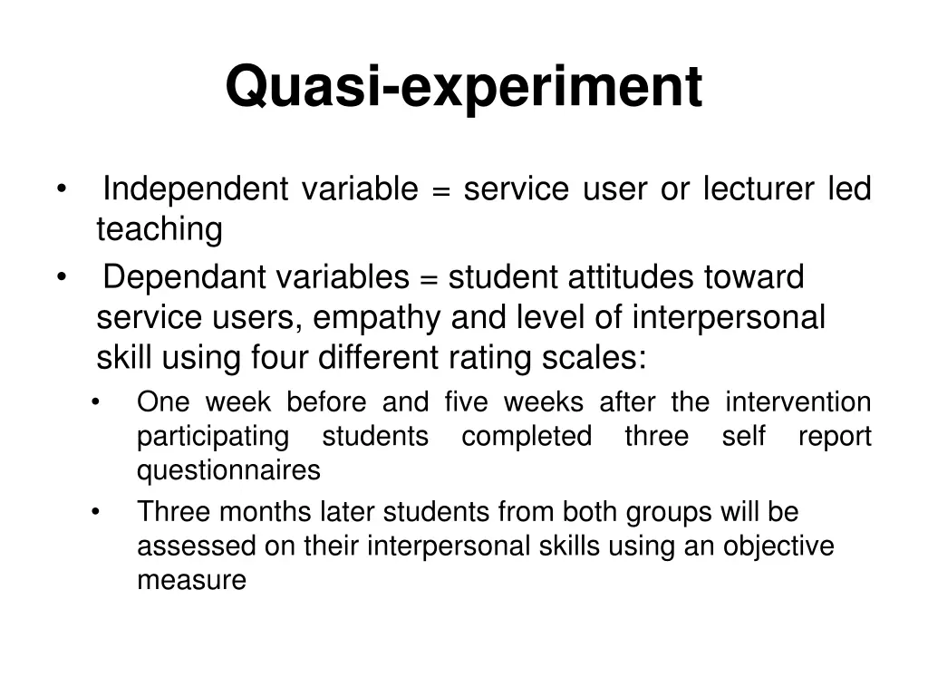 quasi experiment